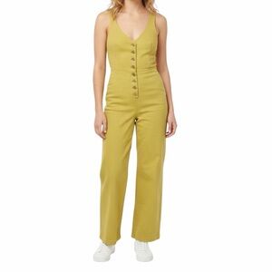 Urban Outfitters Yellow Button Front Denim Jumpsuit XS Juniors Spring